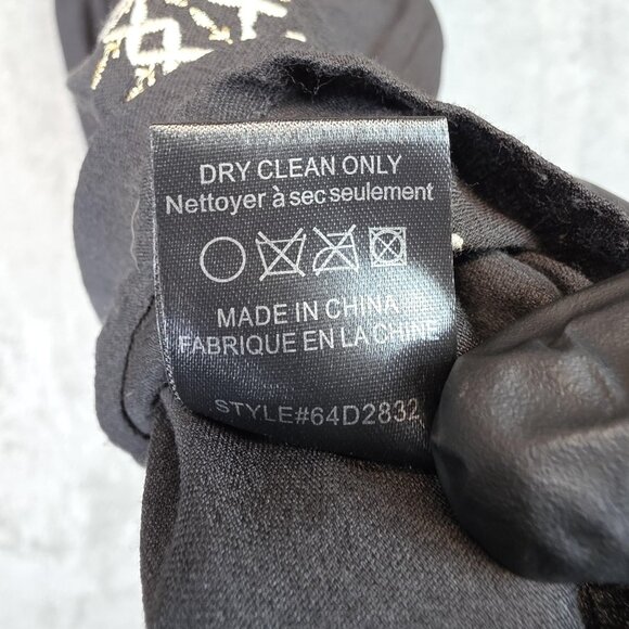 Greylin Dress Womens Medium Black Embroidered Boho Bell Sleeve Midi Fit & Flare - Picture 5 of 9